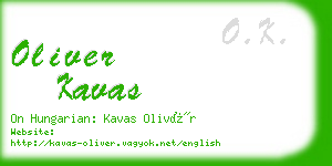 oliver kavas business card